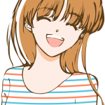 Laughing Female Manga Illustration