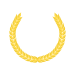 Vector drawing of laurel wreath with golden wheat