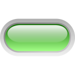 Pill shaped green button vector illustration