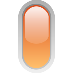 Upright pill shaped orange button vector illustration