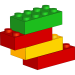 Vector drawing of stackable plastic blocks