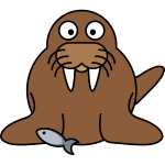 Cartoon walrus vector image