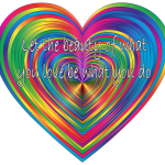 Colorful hearts with a message