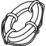 Clip art of lifebelt in black and white