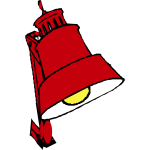 Vector illustration of red desk lamp