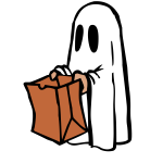Ghost with brown bag vector image