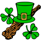 Hat and shillelagh color vector image