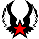 Red winged star vector image