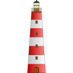 Image of red and white lighthouse building
