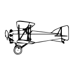 Biplane outline colorless