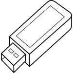 USB key outline vector image