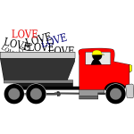 Vector image of love delivery truck