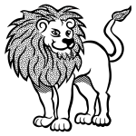 Line art lion vector illustration