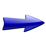 Blue arrow pointing right vector illustration