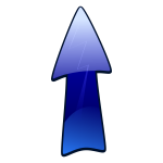 Long blue arrow