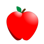 Cartoon red apple vector clip art