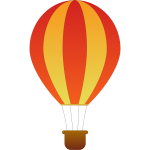 Vertical red and yellow stripes hot air balloon vector illustration