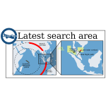 Vector image of infographic map of the search for the missing Malaysian plane