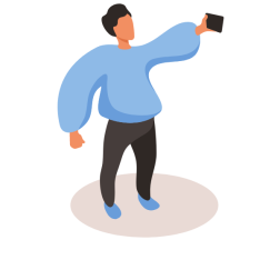 Man is taking a picture of himself