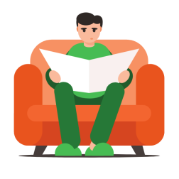 Man reads a newspaper
