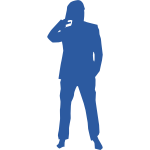 Thinking man silhouette vector image