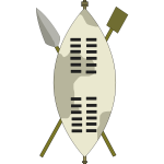 Vector image of arms of Zulu warrior
