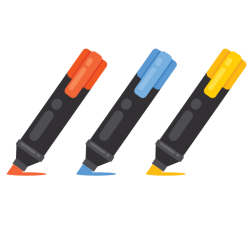 Marker pens in various colors