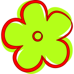 Cartoon green flower vector image