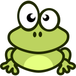 Green frog cartoon drawing