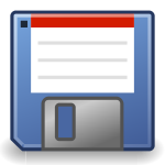 Vector image of blue floppy disc