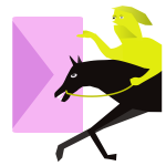 Messenger on horse