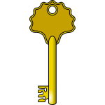 Vector image of old style decorative door key