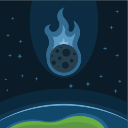 Asteroid falling on planet Earth