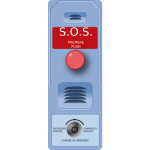 SOS calling station with red pushbutton vector drawing