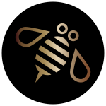 minimal bumble bee for ocal bronze black circle