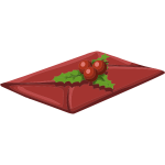 Envelope with mistletoe vector clip art