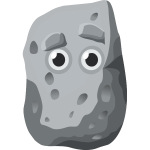 Vector clip art of rock with human eyes