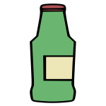Green bottle with label