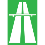 Vector drawing of entrance to highway section roadsign