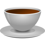 Vector image of photorealistic coffee cup with a saucer
