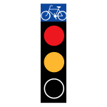 Vector illustration of red and amber traffic light for bicycles