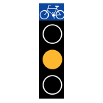 Vector image of amber traffic light for bicycles