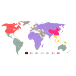 DVD regions map vector image
