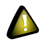 Vector drawing of exclamation mark in yellow triangle