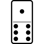Domino tile 1-6 vector graphics