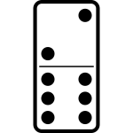 Domino tile 2-6 vector image