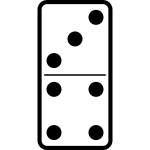 Domino tile 3-4 vector image