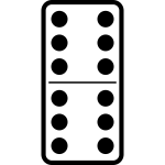 Domino tile double six vector graphics