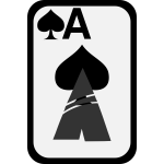 Ace of Spades funky playing card vector clip art