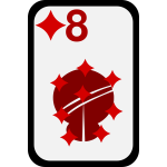 Eight of Diamonds funky playing card vector clip art